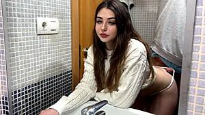 landlord fucks me quick in bathroom while boyfriend cooks