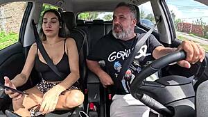 I took Larissa Cortez for anal creampie in the car after condom burst during first time outdoor public licking in Fortaleza CE