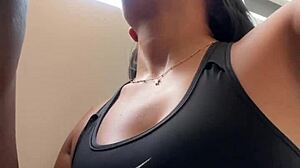 Latina Amateur Enjoys BBC Blowjob In Public.