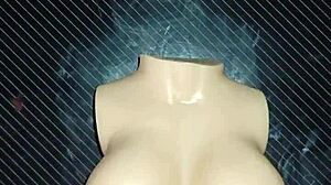 dolly begs for double penetration on the desk, and i creampie her tits