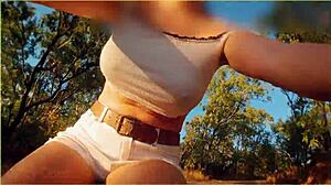 Amazing Milf Flashing Big Tits on Public Bike Ride