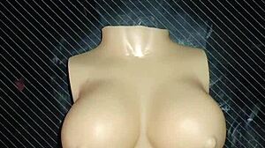 dolly begs for double penetration on the desk, and i creampie her tits