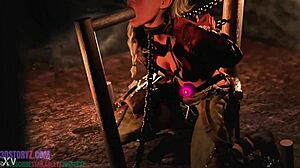 Bound Gemma Smithy Trains Blowjob Skills