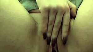 I feel my pussy stretching wide around this massive dildo pushing deeper inside