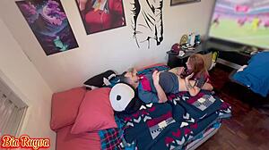 Brazilian teen takes big cock from behind live