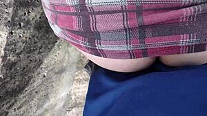 Hot chubby girl walks in the street