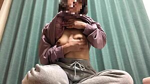 asian girl slurping and showing off her masturbation