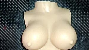 dolly begs for double penetration on the desk, and i creampie her tits