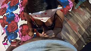 Indian big tits aunty fucks her boy with deepthroat