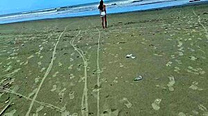 What a risky handjob on the street! Beautiful redhead catches me masturbating!