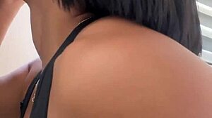 Latina Amateur Enjoys BBC Blowjob In Public.