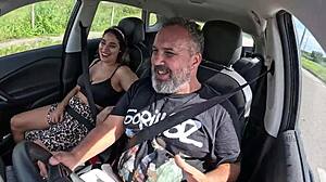 I took Larissa Cortez for anal creampie in the car after condom burst during first time outdoor public licking in Fortaleza CE