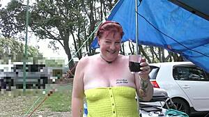 Trashy Kiwi Milf Displays in Public Park