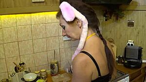 Mature Prepares Carrot Intensely