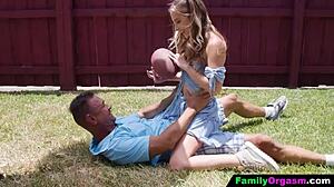 Daughters Pamper Old Stepdads With Pigtails And Petite Orgasms After Soccer