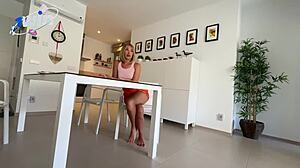 she enjoys a relaxing activity and continues