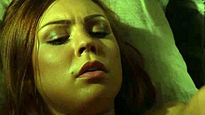 curvy lesbian slave sniffs madames panties while fingering to intense orgasm in bondage