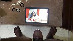 Feeling emotional about my cum tribute to sexy Indian aunty.