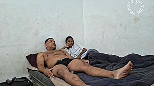 morning coffee with latina amateur's pussy in voyeur scene