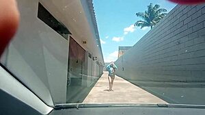 Why does Brazilian milf's car ride with pretty young niece end in wet pussy fingering?
