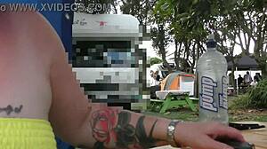 Trashy Kiwi Milf Displays in Public Park