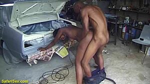 extreme african teen with saggy tits gets fisted in backseat for first time