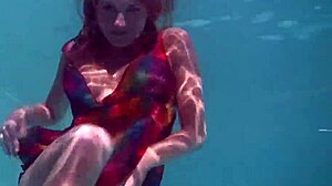 Redhead B Nikita Vodorezova Gets Naked Fast Underwater In Public Pool And Beach