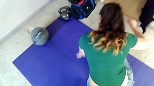 MILF personal trainer gives doggystyle workout with buttplug