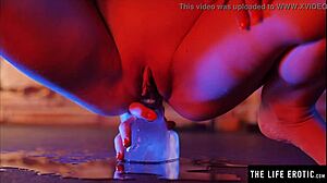 She teases, 'Watch me fuck my ass with ice dildo'