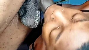 african teen 18+ gets tied up and made to slurp and slobber all over my bbc like a good little 18+ slut