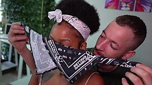 twin brothers kiss and fuck the young girl's big tits and ass in brazilian interracial sex.