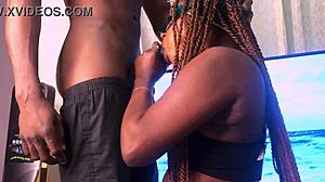 Threesome pounding stepmom hard while friends watch closely