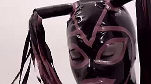 bdsm session with shemale in latex for intense action
