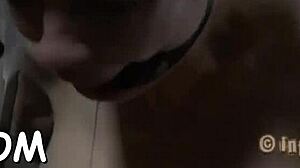 Honey in that latex dress is getting punished hard in the garage