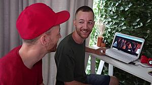 twin brothers kiss and fuck the young girl's big tits and ass in brazilian interracial sex.