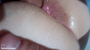 naughty couple playing with my wife's delicious pussy. big tits everywhere!