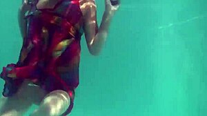 Redhead B Nikita Vodorezova Gets Naked Fast Underwater In Public Pool And Beach