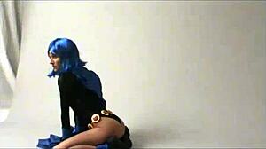 Amateur Cosplay Raven In Public Outdoor Costumes With Intense Action