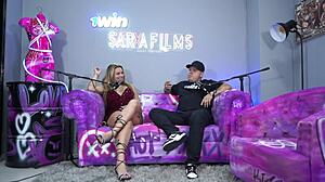 in this sara films podcast, karen sleent, the hot blonde, stars in a sexy scene