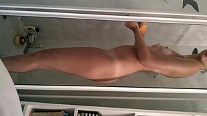 Sexy Brunette Teen Takes A Relaxing Shower In The Bathroom