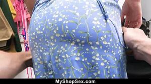 Security guard extra horny eager to fuck shoplifting babe on hidden cam