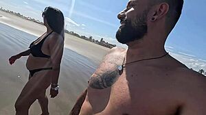 Humiliating Public Beach Fuck With Old Couple And Cuckold Pornstar