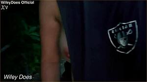 does wifey dare to flash her big tits on the street