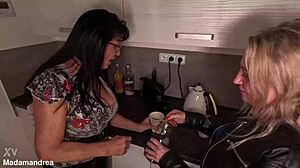 Chatting with my girlfriend in the kitchen at home