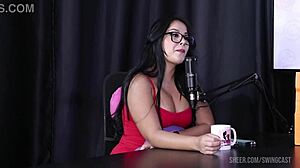 black duquesa swings with tifany rocha in sheer red for bisexual teen compilation