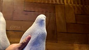 oh wow, big feet and huge cock, i can't believe it