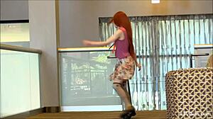 dolly little 18+ redhead masturbating alone