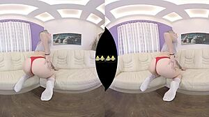 Blonde Teen Feels Intense VR Piss and Dildo Pleasure