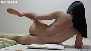 beautiful japanese girl poses nude with long black hair