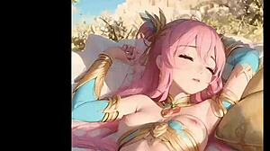 Sex goddess with big tits fucks at beach party